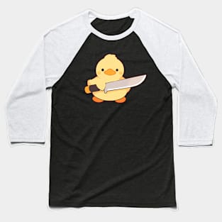 Cute Duck With Knife Baseball T-Shirt